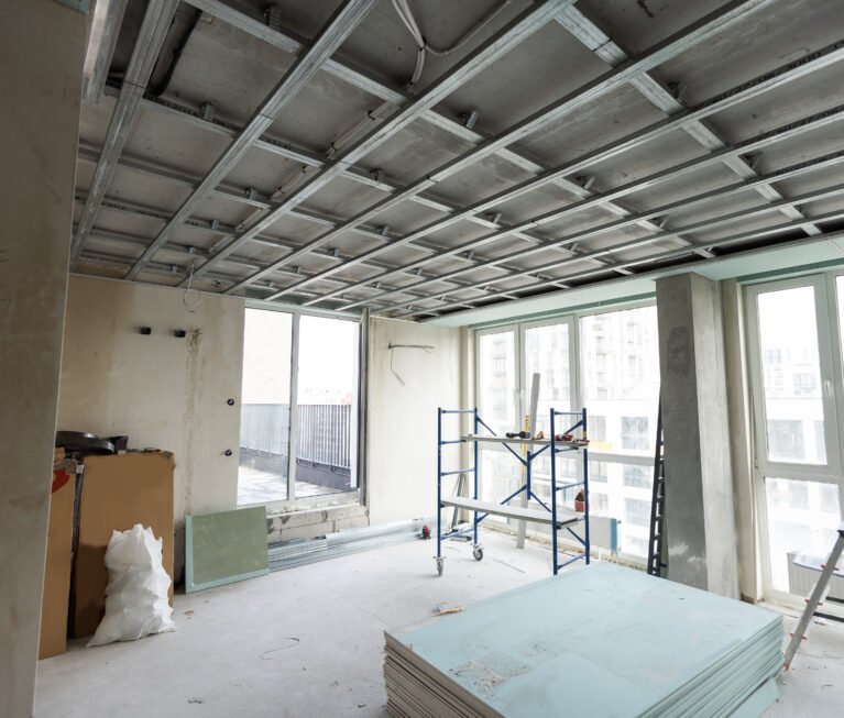 Bottom of the frame mounted ceiling. High quality photo